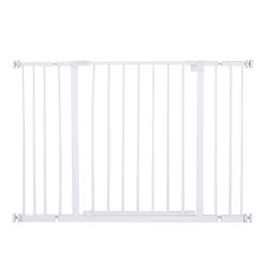 PawHut Ușă de Siguranță Extensibilă pentru Câini cu Montaj prin Presiune, 76x76 cm, Alb