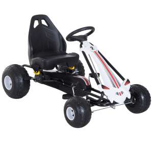 Fehér és fekete go-kart gyerekeknek ergonomikus üléssel, max. 35 kg - Gokart