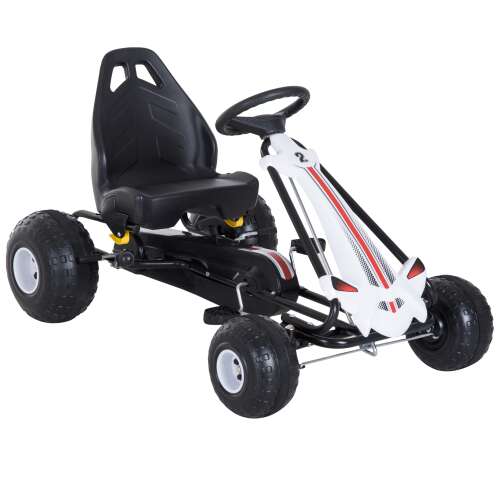 Homcom Go-Kart ergonomikus székkel, max. 35 kg, Fehér - Fekete