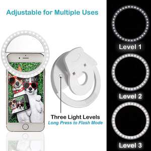 Szelfi lámpa mobiltelfonokhoz  + micro USB kábel fehér 86470433 Lumini LED rotunde și lămpi rotunde