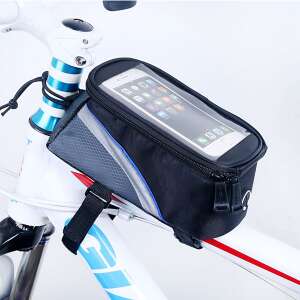 Waterproof bike handlebar bag with touchscreen phone holder for 5.5 inch smartphones - Bicycle Bag