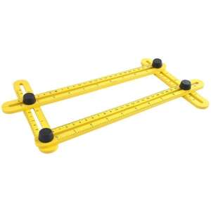 Adjustable Colostok angle template, yellow, 25cm x 12cm, for DIY projects - DIY ruler