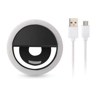 Szelfi lámpa mobiltelfonokhoz  + micro USB kábel fekete 86471851 Lumini LED rotunde și lămpi rotunde