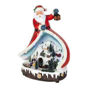 Mikulás karácsonyi falu dioráma mozgó vonattal és LED világítással, DRM13 - Home by Somogyi