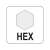 Hex key shape