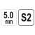 5,0 mm-es imbuszkulcs méretjelölő