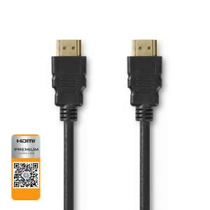 Nagysebességű HDMI ™ kábel Ethernet | HDMI™ Csatlakozó | HDMI™ Csatlakozó | 4K@60Hz | 18 Gbps | 2.00 m | Kerek | PVC | Fekete | Műanyag Zacskó 86485537 