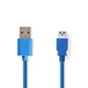Nedis USB 3.2 Gen 1 Extension Cable, USB-A Male to USB-A Female, Blue - Nedis