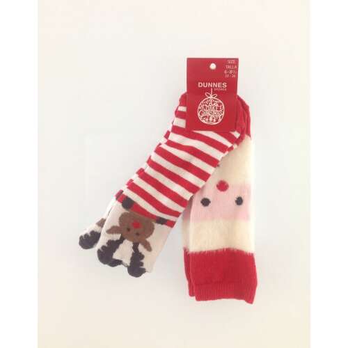 Dunnes kisfiú 2 pár karácsonyi mintás piros zokni - 116 33759243