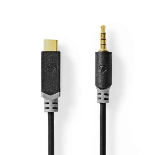 Nedis USB-C auf 3,5 mm Audio-Adapterkabel, 1 Meter lang, schwarz