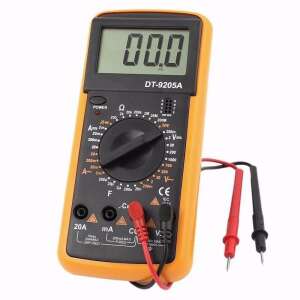 DT-9205A Digital Multimeter, yellow, with test leads - Multimeter