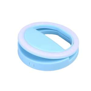 Blue selfie ring light for phone, with micro USB cable - LED Ring Light & Ring Lamp