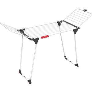Vileda King Wäschetrockner, 20 Meter Trockenfläche, Aluminium und Stahl, faltbar, mit Rollen, weiß