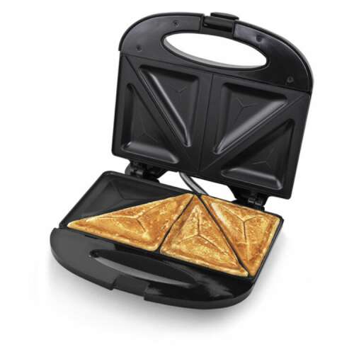 Esperanza Titanum TKT002K black sandwich maker with toasted sandwiches inside