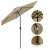 Timeless Tools large tilting patio umbrella in khaki color, details of the umbrella