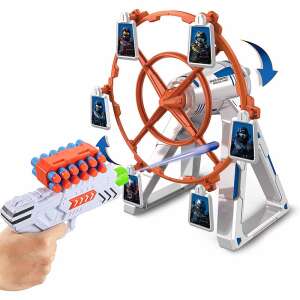 Joc de Țintă Interactiv Space Shooting Timeless Tools, țintă rotativă cu 6 ținte, pistol de jucărie cu încărcător, săgeți din spumă - Arme de jucărie, gloante