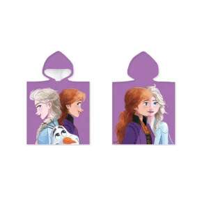 Disney Frozen hooded towel, purple, Elsa and Anna, kids poncho, beach towel, pool towel, 50x100cm - Bath Towel, Washcloth, Hooded Towel