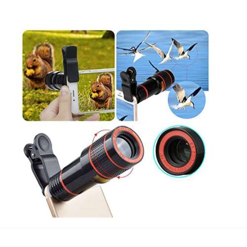 Sada objektívov pre telefón 5 v 1, 10x zoom, zoom stick s 2 svorkami, 3 rybie objektívy, širokouhlý a makro zblízka