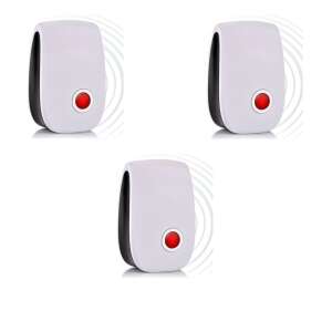3 urządzenia do zwalczania szkodników, Faintec, ultradźwiękowe, odpowiednie do odstraszania gryzoni i owadów, wtykowe, biało-czarne