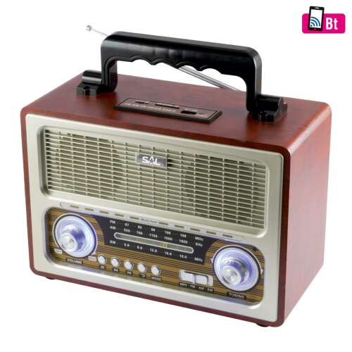 SAL RRT 3B Retro táskarádió és multimédia lejátszó, 4 az 1ben rádió,bluetooth, AM/FM/SD/MP3/AUX