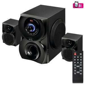 SAL BT 201 2.1 Multimédiás hangszóró rendszer, fekete, mélysugárzóval és két műholdas hangszóróval, távirányítóval - PC hangszóró
