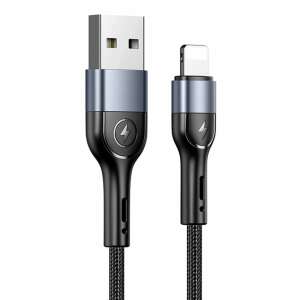USAMS U55 geflochtenes USB-Lightning-Ladekabel, schwarz, 1 Meter - Lightning-Kabel