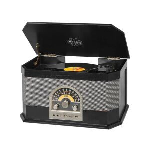 Trevi TT 1040 fekete retro bakelit lemezjátszó Bluetooth és USB funkcióval - Trevi