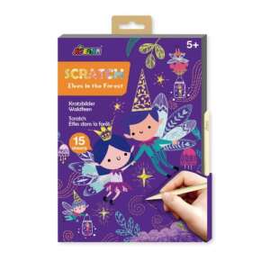 Avenir Scratch Elves in the Forest scratch art book with 15 sheets, featuring elves in a forest setting - Arts & crafts kit