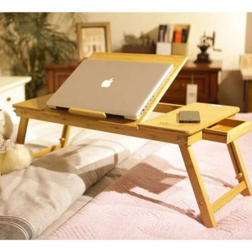 Összecsukható bambusz laptop asztal - akár 17"-os laptopok számára