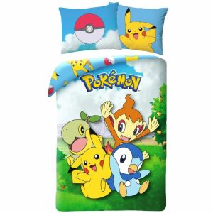 Pokémon bedding set with Pikachu and other characters, 140x200cm duvet cover and 70x90cm pillowcase - Bedding - Youth and Adult