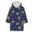 Sonic the Hedgehog Erwachsenen Kapuzenfleece-Decke, Poncho, blau mit goldenen Ringmuster