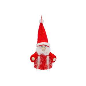 Karácsonyfadísz manó, kötött piros ruhában, copfos szakállal 86763314 