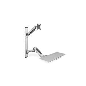 DIGITUS flexibler Wandhalter für Monitorarm mit Tastaturablage, VESA 100x100 - Monitorstative und -ständer