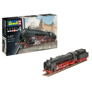 Model zestawu Revell BR 02 Express Locomotive & Tender, złożony i w pudełku - Revell Model, makieta