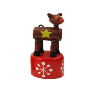 Fa Ugró Figura Rénszarvas - Karácsonyi Dekoráció - 11cm