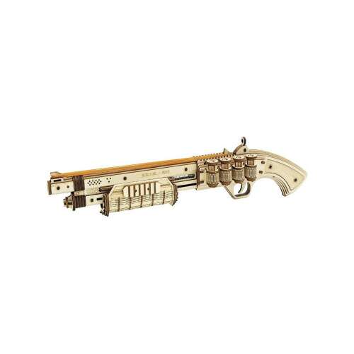 3D Holzmodell einer Schrotflinte, Justice Guard Terminator M373, zusammengebaut, Seitenansicht