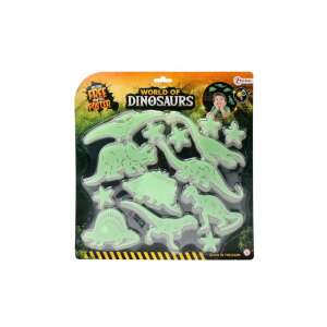 Stickere de perete cu dinozauri care strălucesc în întuneric, World of Dinosaurs, 8 dinozauri și 6 stele, stickere care strălucesc în întuneric pentru camera copiilor - Decorațiuni de perete fosforescente