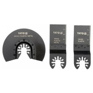 YATO 3-Piece Oscillating Multi-Tool Saw Blade Set for Wood, Plastic, and Metal - Tool