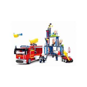 Set de Construcție Sluban Stație de Pompieri, Camion de Pompieri, Pompieri, Blocuri de Construcție, Jucării pentru Copii - Sluban Jocuri de constructie - Lego