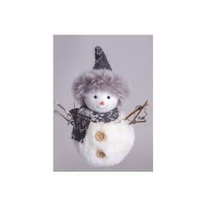 Karácsonyi dekoráció hóember szürke sállal-sapkával, 12 cm 86770532 