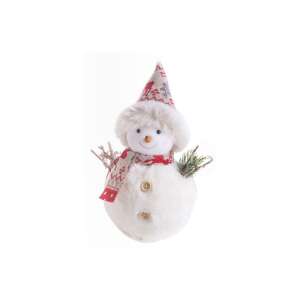 Karácsonyi dekoráció hóember piros sállal-sapkával, 22 cm 86770563 