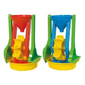 Homokozó vízimalom játék, két színben, piros és kék, sárga kerékkel, gyerekeknek homok és víz játékhoz - Szabadtéri játék és felszerelés
