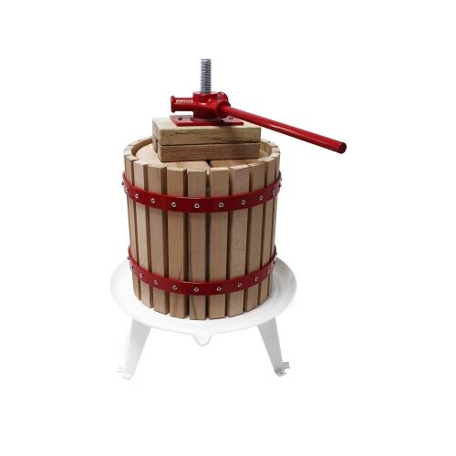 Fa gyümölcsprés 6L, kézi gyümölcsprés, tölgyfa és acél szerkezet