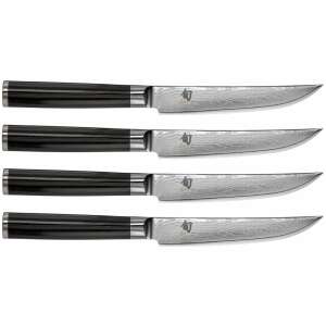 KAI DMS400 Shun Classic Steak késkészlet (4db) - 12cm, a damaszkuszi acél penge és a pakka fa nyél bemutatása - Konyhakés