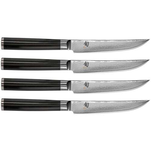 KAI DMS400 Shun Classic Steak késkészlet (4db) - 12cm, a damaszkuszi acél penge és a pakka fa nyél bemutatása