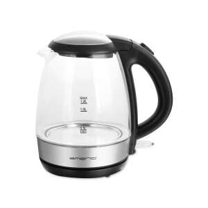 Emerio WK-125145 1,2 l szklany czajnik elektryczny z czarnym uchwytem i podstawą ze stali nierdzewnej - Emerio