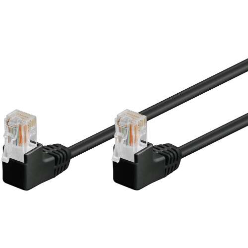 Goobay U/UTP CAT5e 90° Derékszögű Patch kábel 10m - Fekete