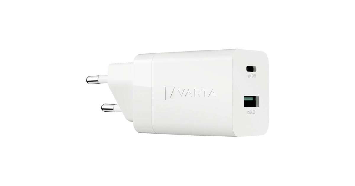 Varta Speed ?1x USB-A / 1x USB Type-C încărcător de rețea - Alb (38W) (57955101111) 134194163