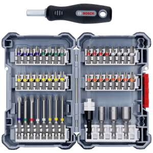 Bosch Pick & Click ExtraHard Schraubendreher-Bit-Satz, 45-teilig, mit einer Vielzahl von Bits für verschiedene Schraubentypen, einschließlich Phillips, Pozi, Schlitz, Torx und Sechskant - Bit Set