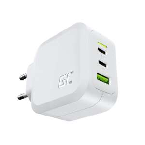 Green Cell PowerGaN 2x USB-C / 1x USB-A Power Adapter - White (65W)